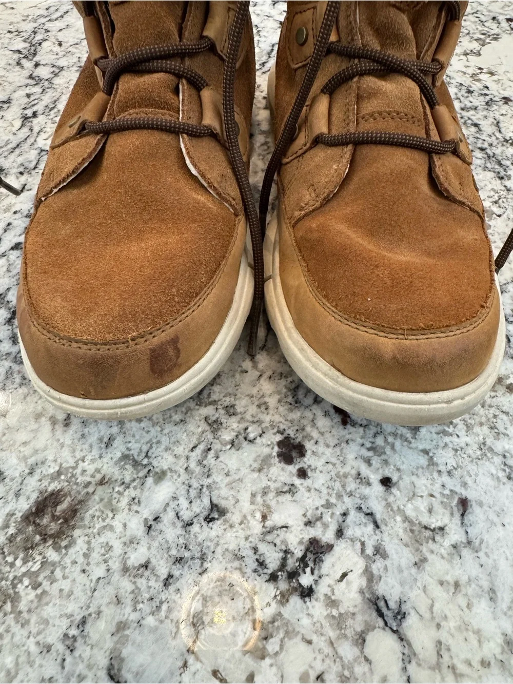 Sorel Explorer Joan Waterproof Suede Boots Brown Faux Fur Women’s 9